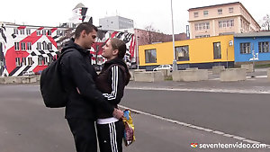 Amateur Teen In Socks Has Big Tits Fondled In Missionary