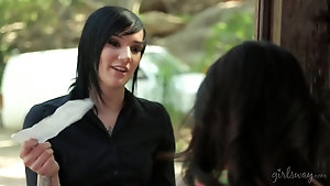Emo girl has a sexy secret that gets her into lesbian fun